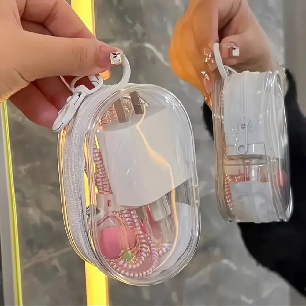 Clear Women's Accessory Pouch, NEW, White & Clear